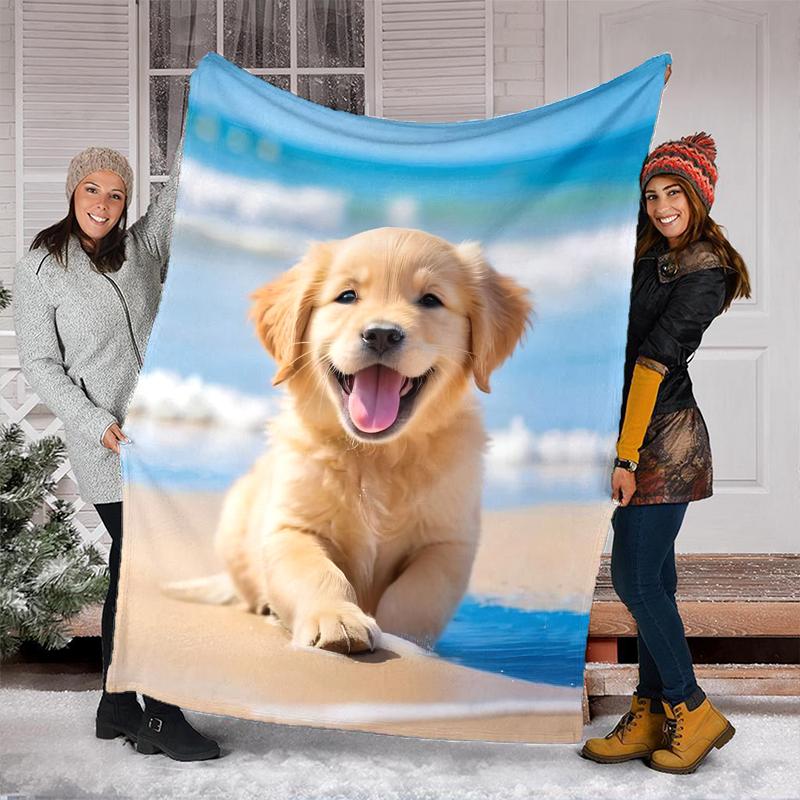 1PC Dog cute printed blanket, all season lightweight home office outdoor nap multifunctional blanket A7
