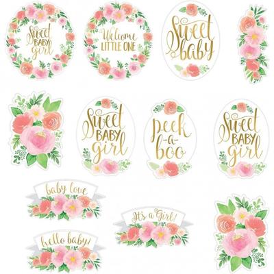 Amscan Card Floral Baby Shower Party Decoration (Pack of 12)