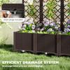 Raised Garden Bed with Trellis, Plastic Planter Box with Drainage Holes, Drain Plugs and Water Reservoirs for Climbing Plants, Vegetables, Flowers