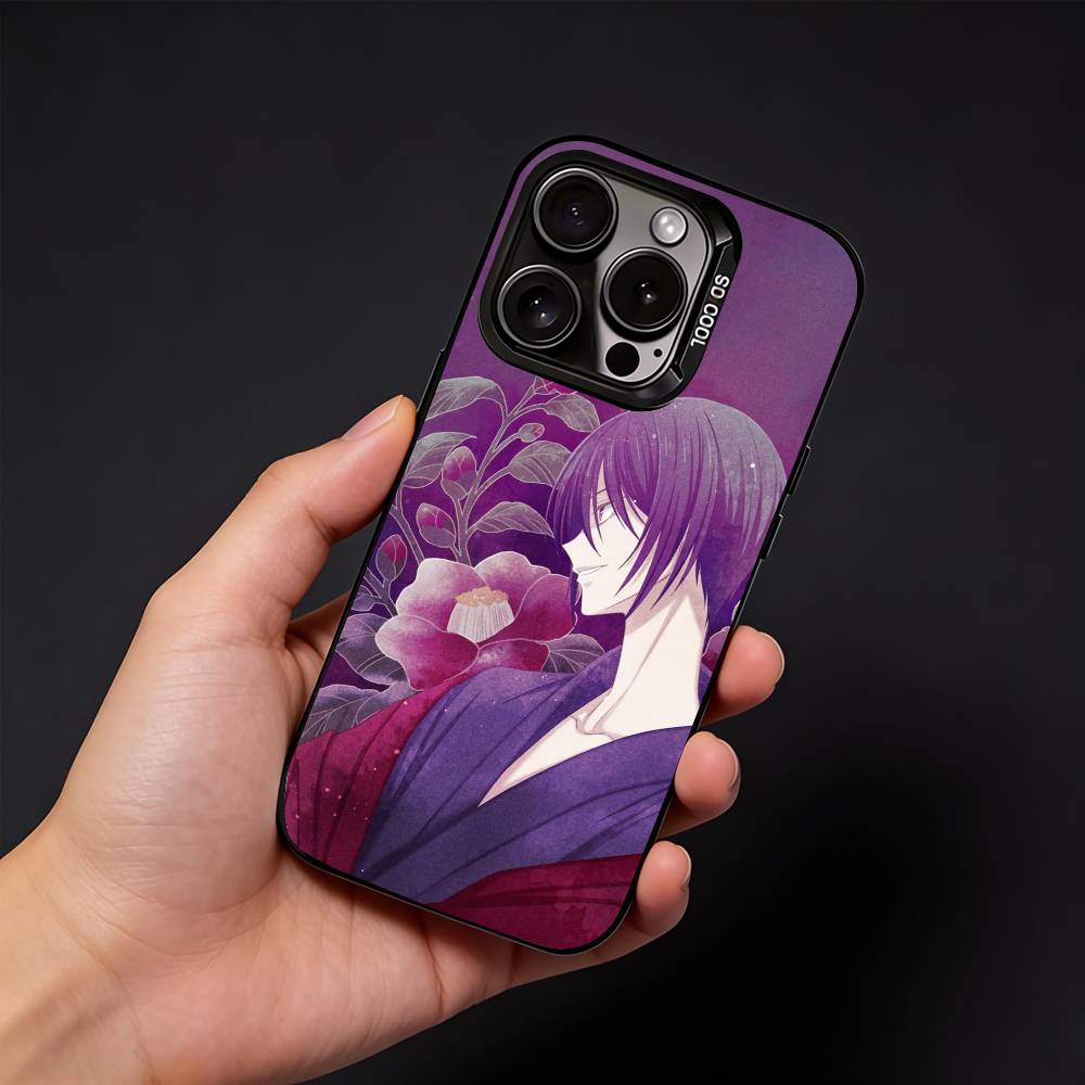 Anime Fruits B-Basket Handyhülle Für iPhone17, 16,15,14,13,12 Pro Max Schwarz Candy Matt Stoßfeste Hülle