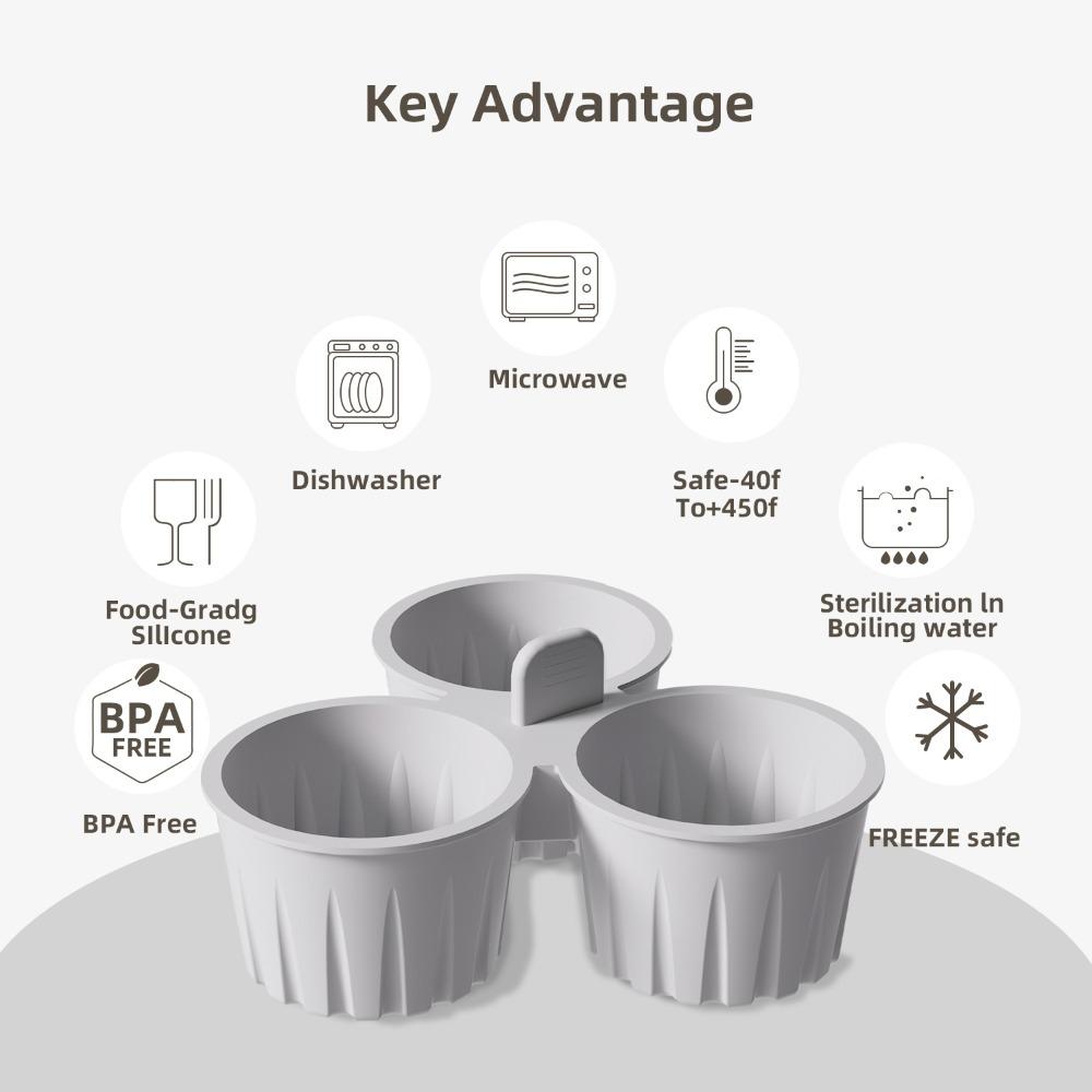 Silikonová forma na vejce do horkovzdušné fritézy Opakovaně použitelná forma na muffiny Pečicí příslušenství Forma na cupcakes Mikrovlnná trouba