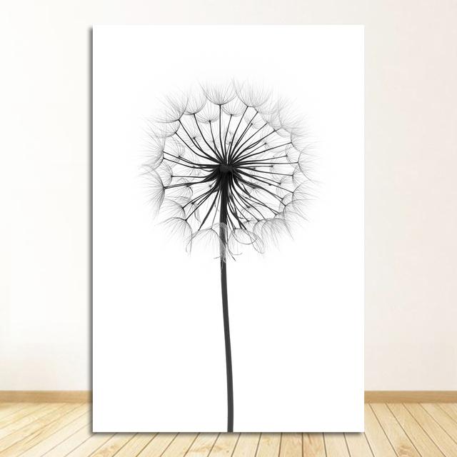 

Художественная картина на холсте, постеры на скандинавскую тему и принты, черно-белые настенные панно для декора гостиной, тростниковый одуванчик, перо, девушка на стене 21cm×30cm NoFrame