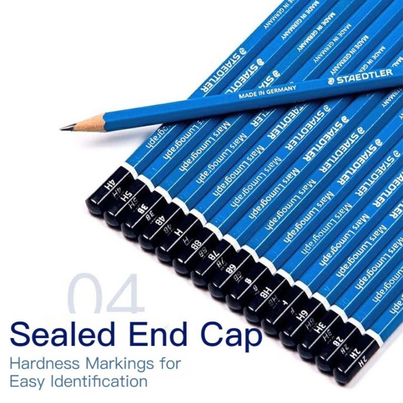 STAEDTLER Blue Bar Student Drawing Sketch Pencil Natural Wood Barrel Break-Resistant Pencil Multiple Hardness Leads Available