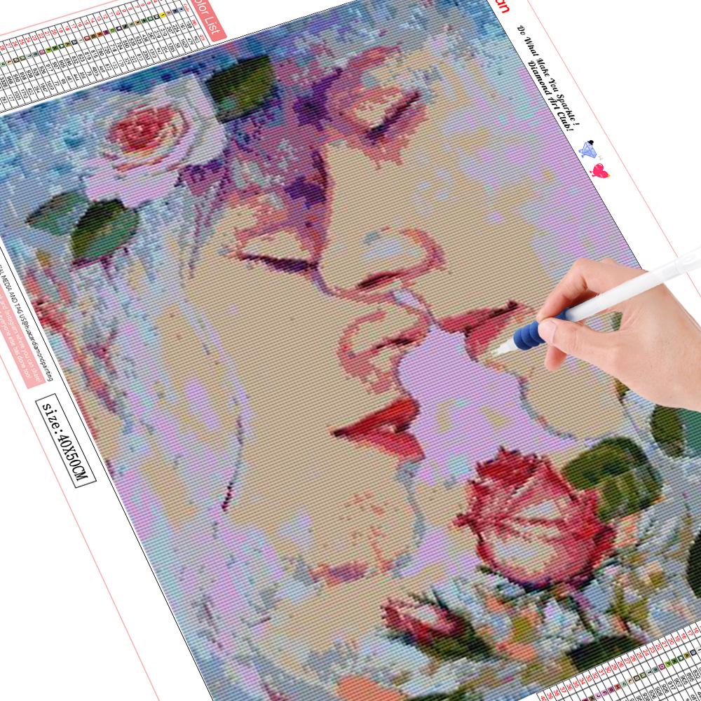 

Huacan diy Алмазная вышивка романтическая пара 5D алмазная живопись вышивка крестиком цветок любовник полный круглый набор сверл декор для спальни Full Round 15*20 cm