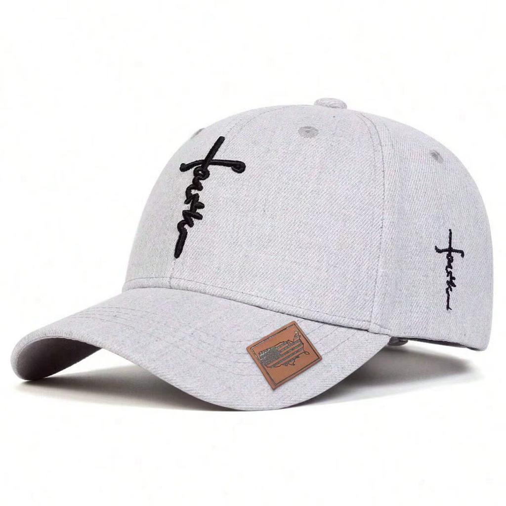 Men Sword Cross Embroidered Baseball Cap Outdoor Adjustable Sunscreen Leisure Hat Spring Autumn Travel Tourism Beach Vacation