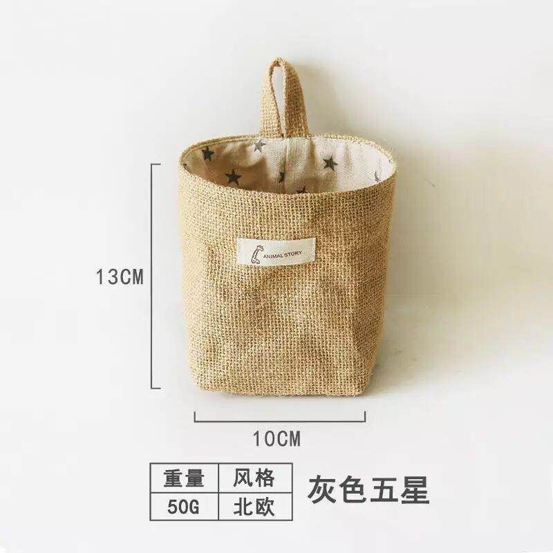 Cotton and Linen Storage Bags for Hanging on The Wall Behind The Door Jute Storage Bags for Bathroom Storage 3490₽