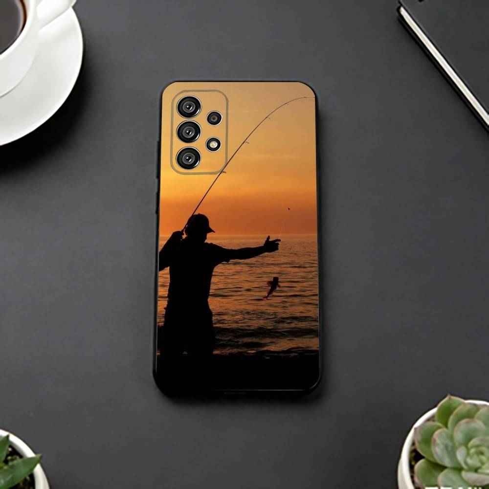 Carp Fish Fishing R-Rod Phone Case For Samsung S25,S24,S21,S22,S23,S30,Ultra,S20,Plus,Fe,Soft Silicone Black Cover
