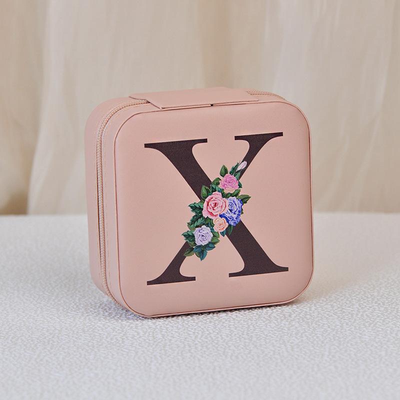 

1PC Flower Print Personalized Jewellery Holder for Wedding Party Jewelry Boxes Gift Box Jewelry Organizer Case Pink 10*10*5