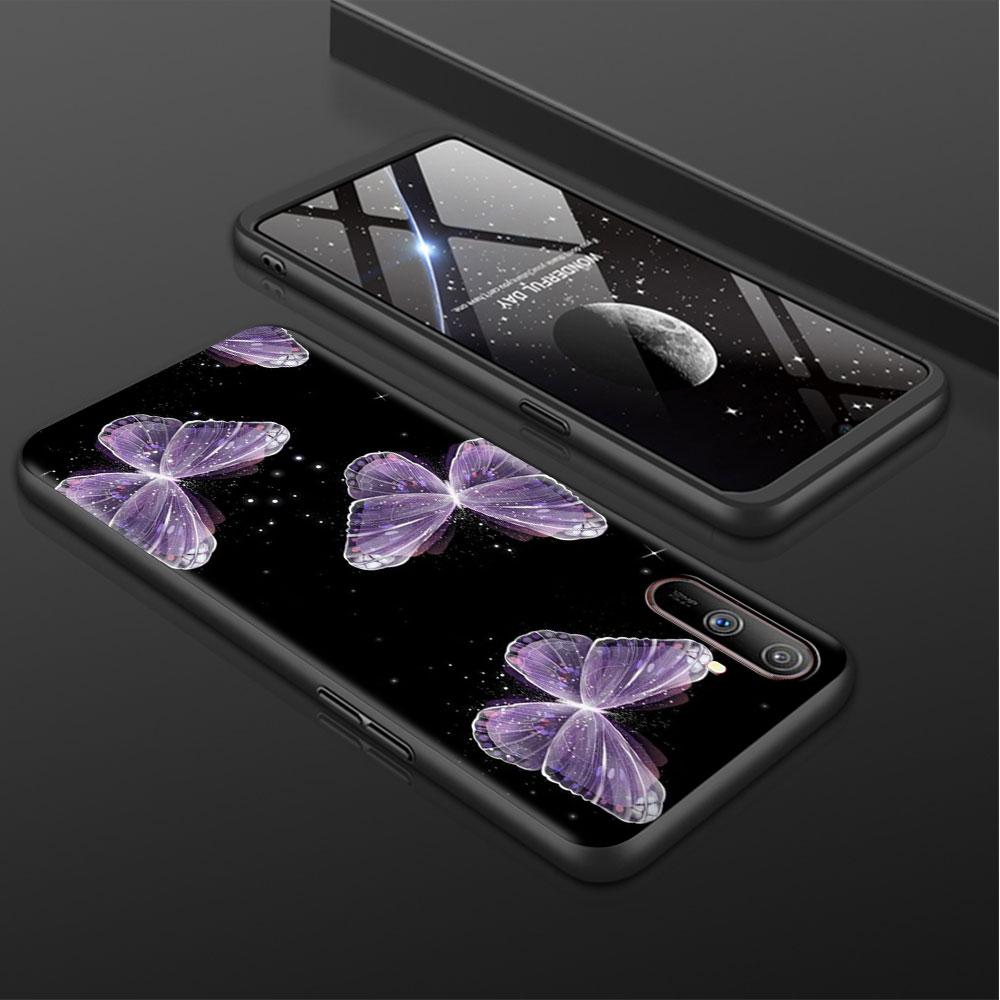 Case For Realme 8 C21y GT Neo 2 3 8i C21 7 C11 6 C12 C35 C3 GT 9 Pro C12 Silicone TPU Phone Cover Beauty Pink Butterfly