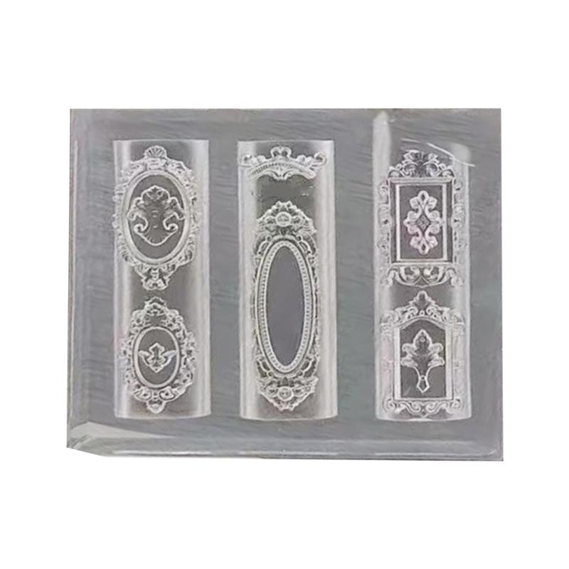 

Creative Nail Art Mold Silicone Stamping Kit Rose Window Shaped Nail Accessories Making Mould Elegant Manicure Templates