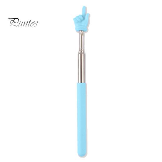 

Указатель для учителя макаронного чтения с пальцами, выдвижной, регулируемой длины, указатель с матовой ручкой из нержавеющей стали синий