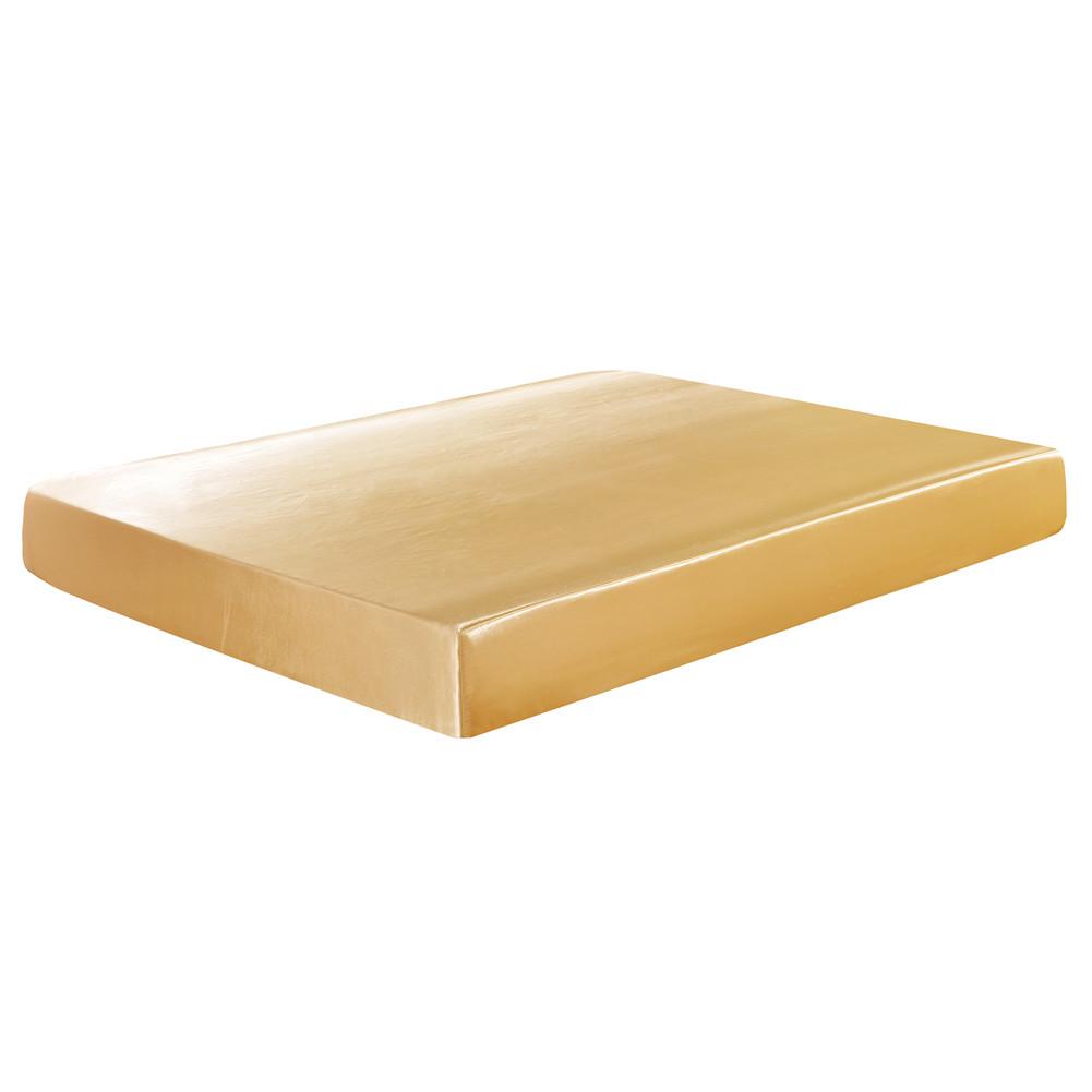 Spannbettlaken aus schwarzer Eisseide, reine Farbbettwäsche, luxuriöser Matratzenbezug aus Satin