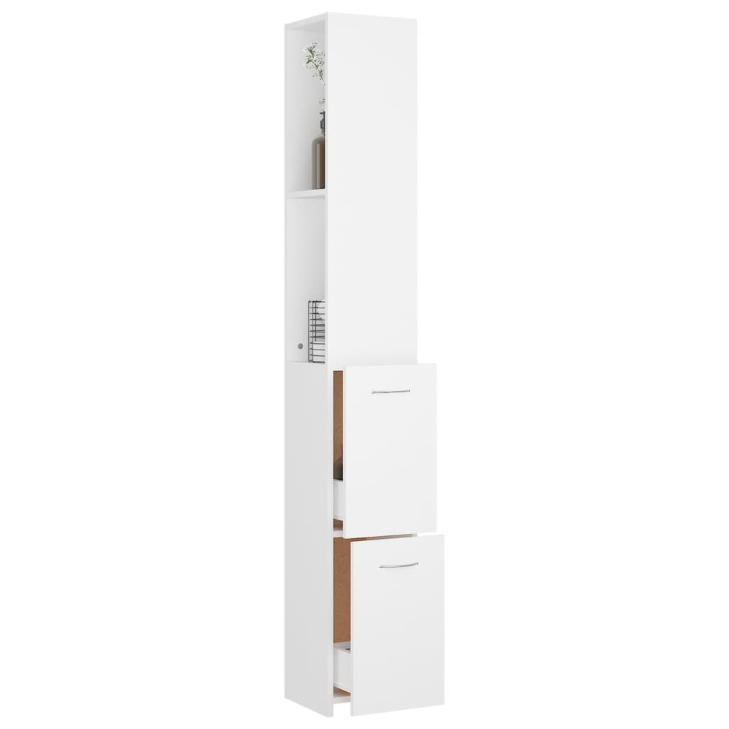 Vidaxl Szafka Łazienkowa, Biała, 25X26,5X170Cm Materiał Drewnopochodny