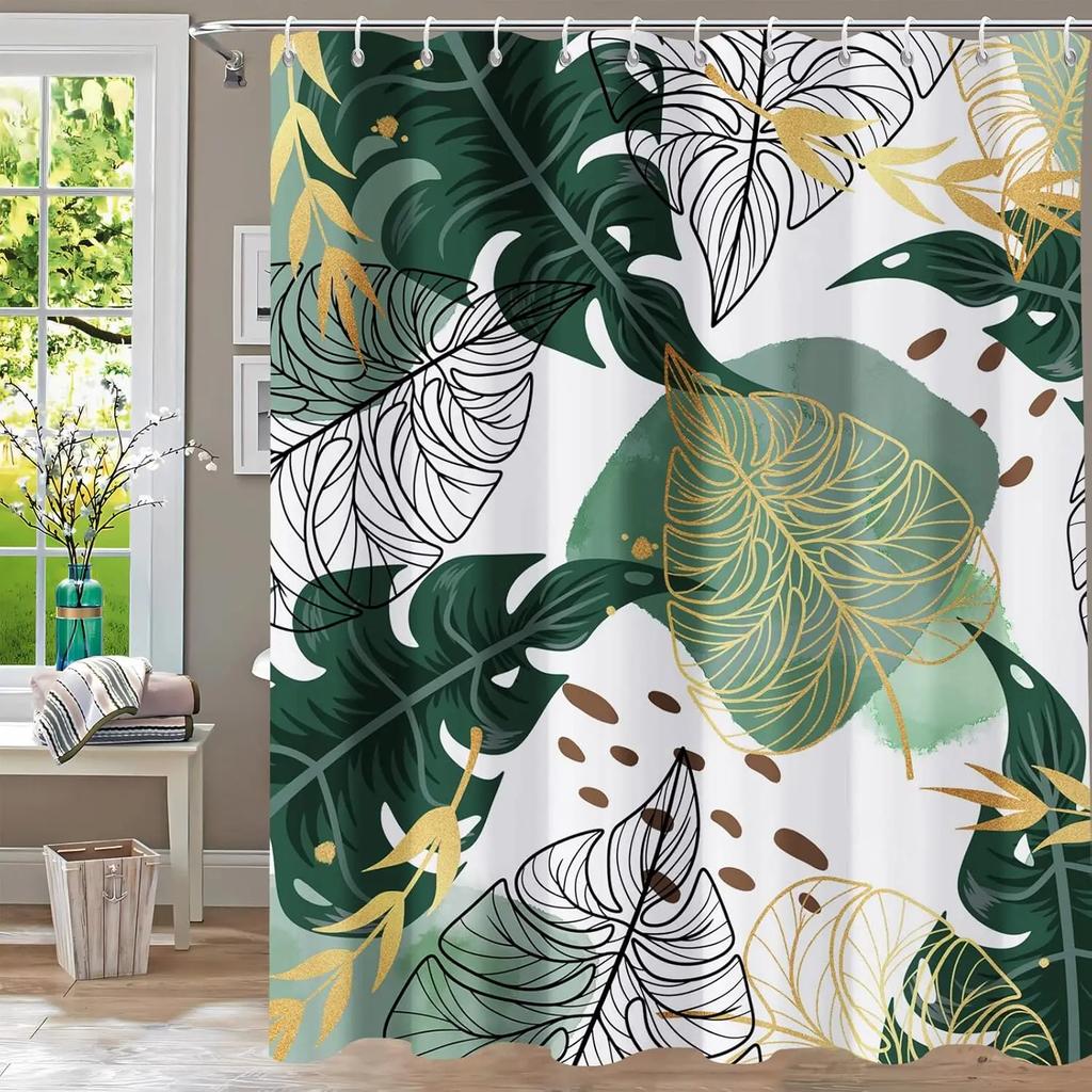 Botanical Garden Shower Curtain-Blue and Gray Flowers with Exquisite Butterflies, a Bathroom Decoration Inspired by Nature,