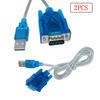 2pcs USB To RS232 Serial Cable Port 9 Pin DB9 COM Port Adapter Converter 9Pin RS232 Male Plug for Windows 10 8 7 XP PC Laptop