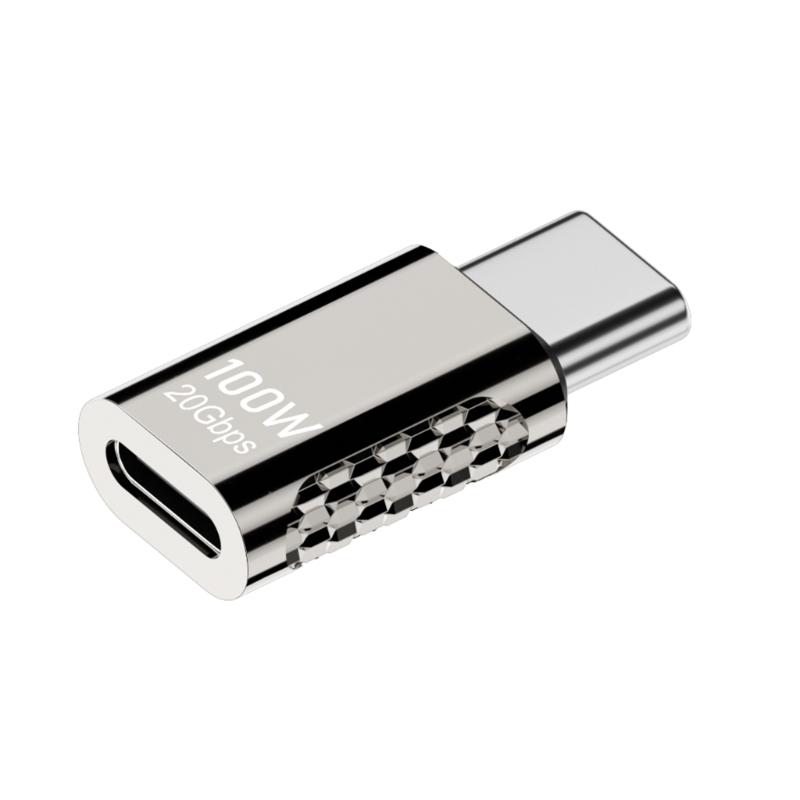 

100 Вт 20 Гбит/с Type-C адаптер для зарядки конвертер передачи данных 90-градусный прямоугольный адаптер для ноутбуков телефонов планшетов