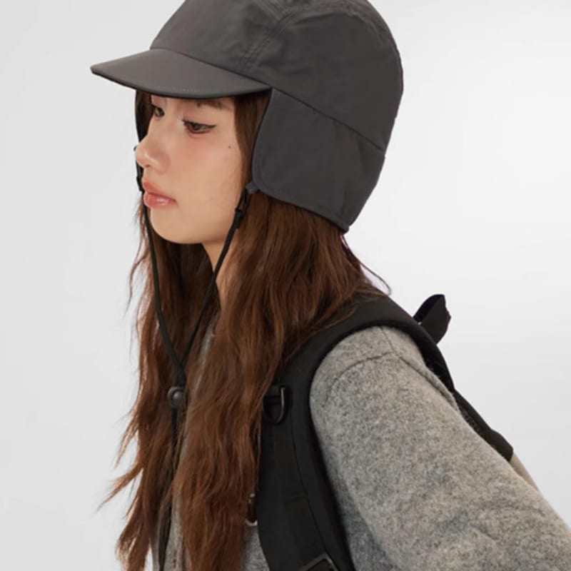 LOOKING4U The Cap Outdoor Waterproof Earmuff Short Cap Gray