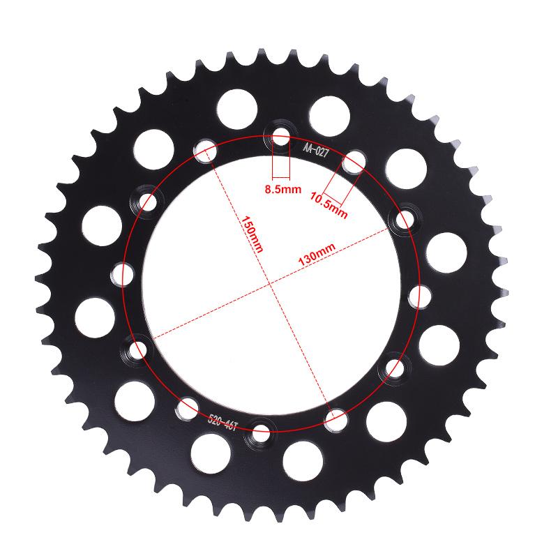 525 46T 48T 49T 50T 51T Rear Sprocket Gear Wheel for Yamaha FZ6R XJ6 YZ125 TT-R230 WR250 YZ250 YZ400 WR400F YZ426 WR450 YZ450