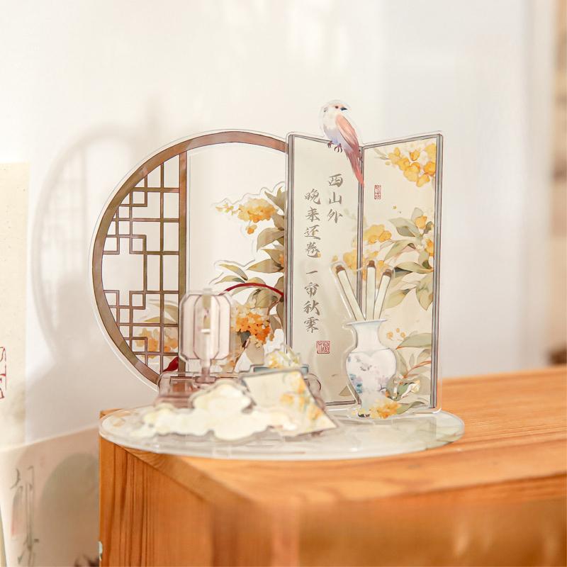 

Акриловые подставки для дисплея, изысканный фон для аниме-значков, оригинальный китайский стиль, DIY фон для стола