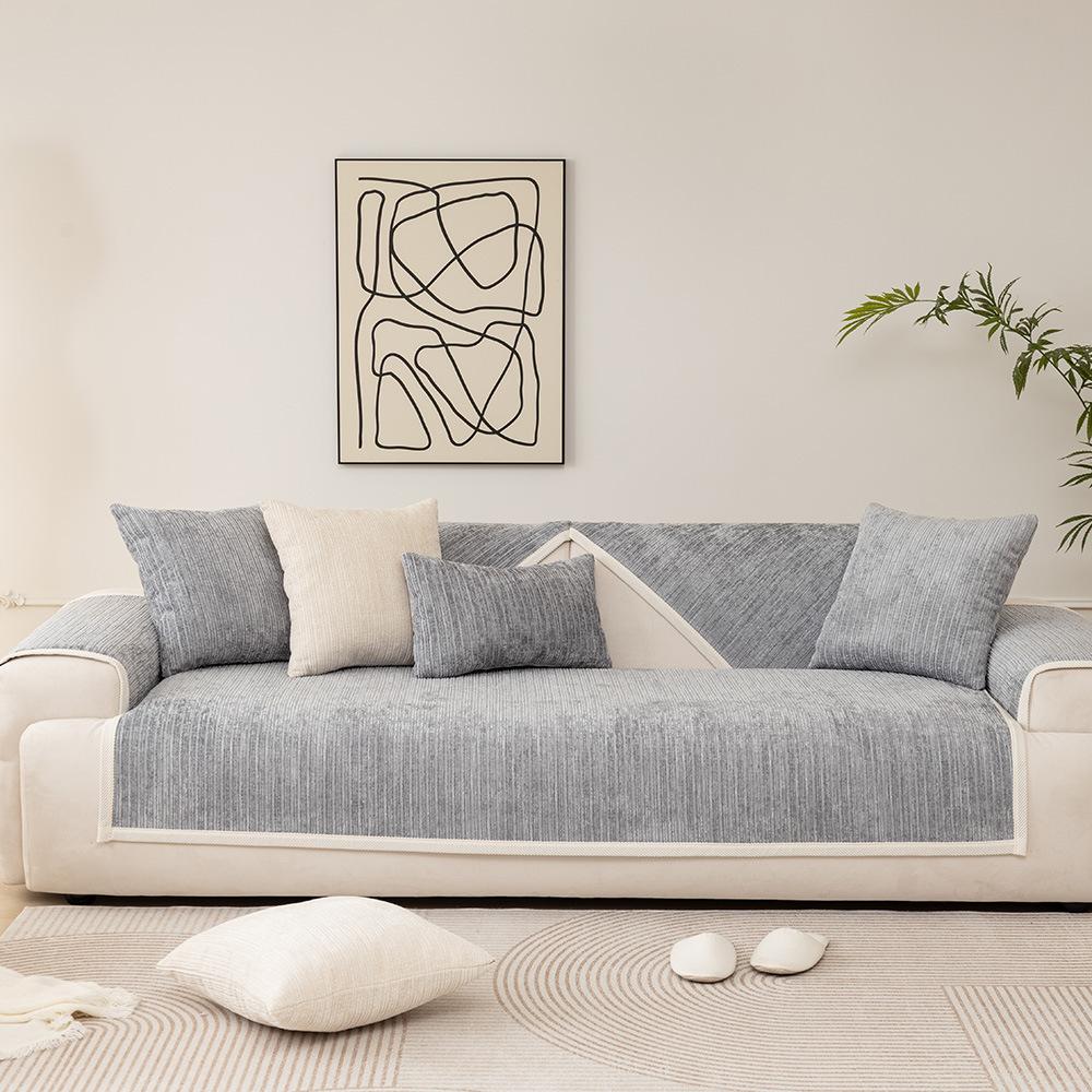 

Универсальная нескользящая диванная подушка Four Seasons, простая ткань из синели, современный комбинированный чехол для дивана, универсальный чехол, полный комплект 90*210