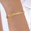 Jewelry Simple Women'S Stainless Steel Four-Sided Grinding Nk Chain Gold Bracelet 1231