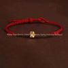 Year of the Horse Gold Wealth Bracelet with Pixiu, Clover Charm, and Red Rope