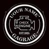 Garage Custom LED Neon Sign USB Wall-Mounted Decor Check Engine Man Cave White Auto Light for Showrooms Gifts Circular