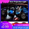 For Jeep 2Pcs 3D Car Welcome Light LED Atmosphere Ghost Lamp Decorative For Jeep Wrangler Grand Cherokee Wagoneer Gladiator C