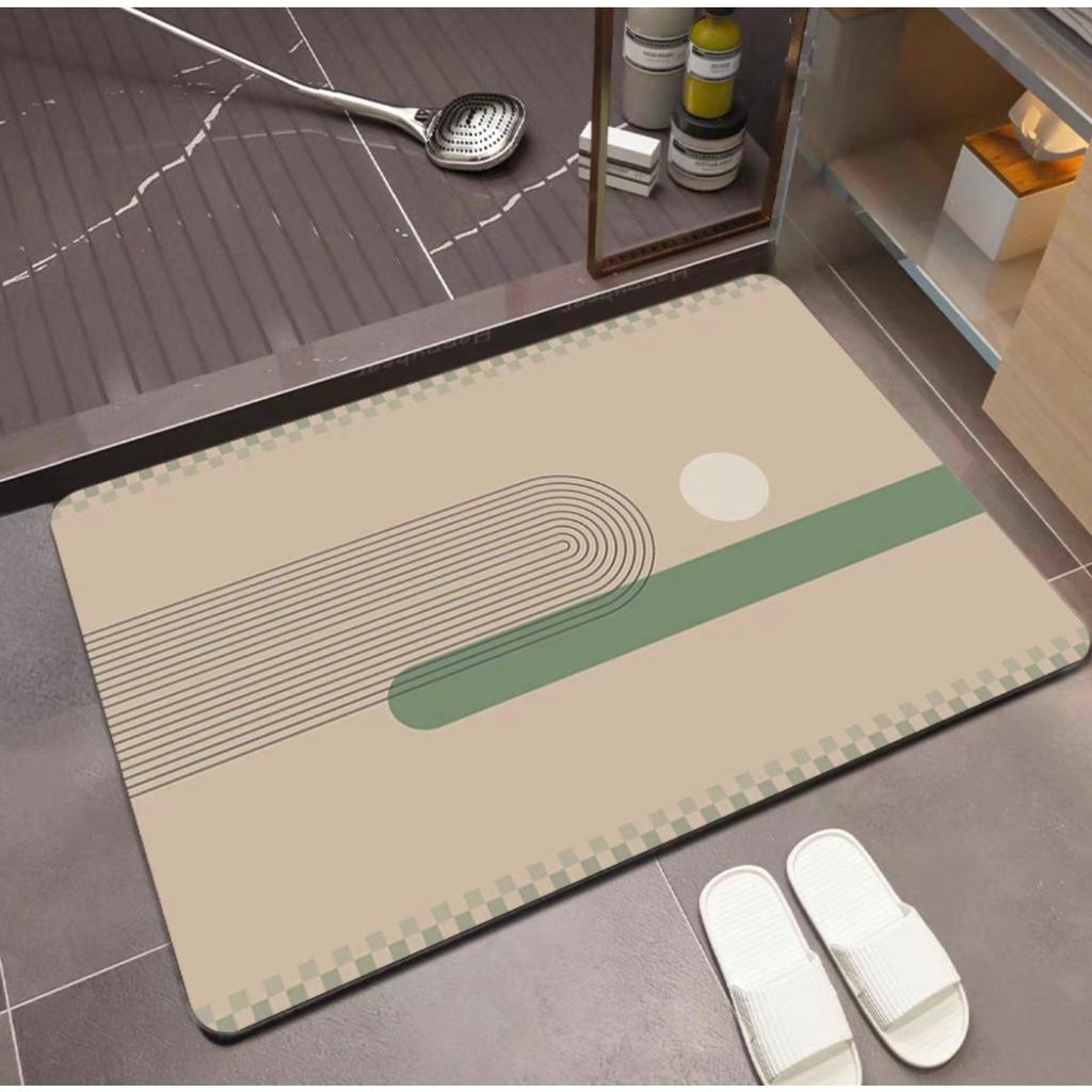 HOMZY Super Absorbent Diatom Mud Non-slip Bathroom Mat Toilet Anti-skid Bathtub Foot Mat Kitchen Living Room Floor Mat Home Decor