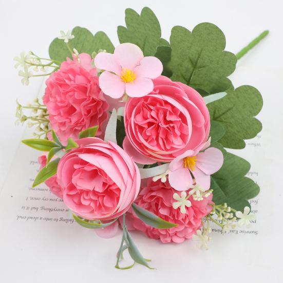Simulated Ball Blossom Artificial Flowers Fake Chrysanthemum Rose Bouquet Florals Arrangements Realistic Faux Chrysanthemum Flowers for Home