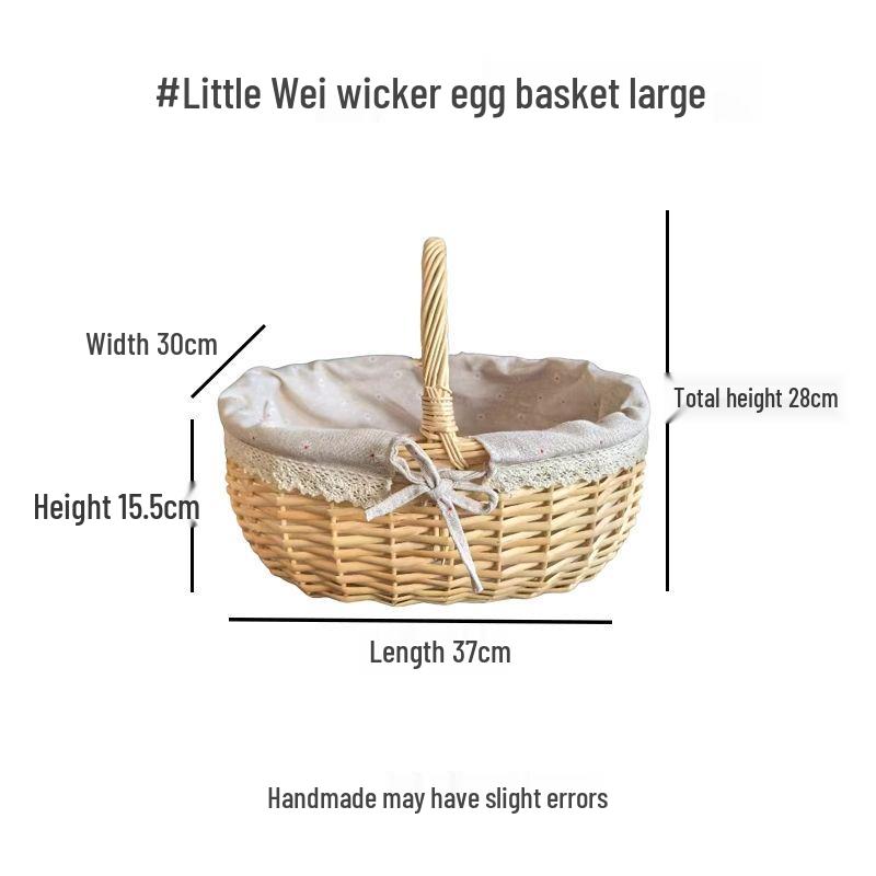 Handgeflochtener Rattan-Eierkorb für Blumengestecke: Ideales Geschenk für beste Freunde und DIY-Projekte