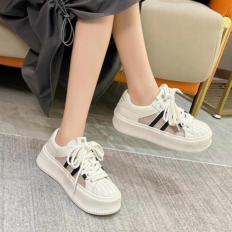 Fashion Women Thick-soled Shoes Mesh Summer Women Shoes 2025 New Style Breathable  Casual Sports Shoe Women Sneakers Platform Shoes