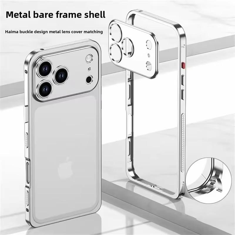 High Quality Metal Camera Lens Frame Bumper Mobile Phone case for iPhone 13 14 15 16 17 Pro 17pro Max case Matel Aluminum