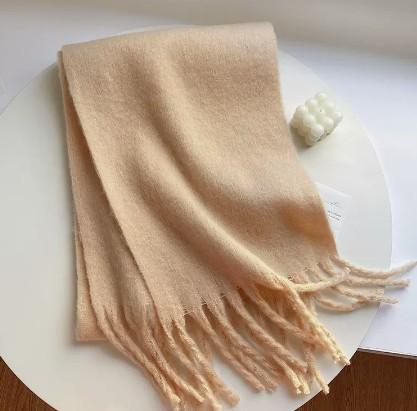 Solid color thickened lengthened scarf women's autumn and winter new Korean version winter student versatile shawl scarf pink