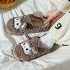 Cute cartoon velvet cotton slippers 2025 autumn and winter new indoor home soft bottom non-slip warm fluffy slippers