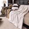 Plush Sofa Towel Winter Warm Non-Slip Zebra Pattern Blanket Thickened Cover Cloth for All Wrapped Comfort