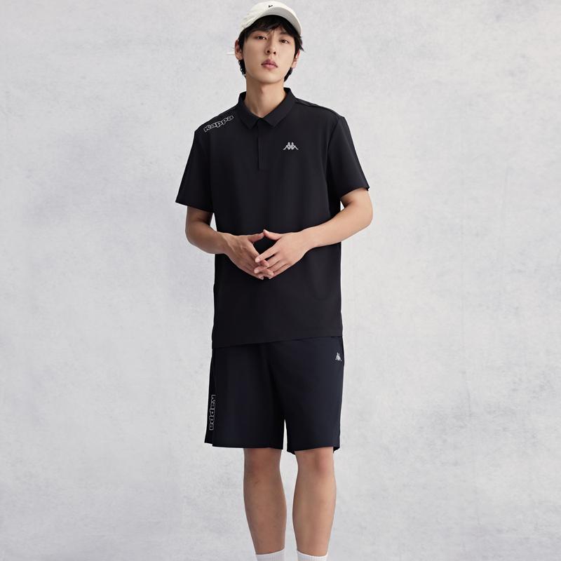 Kappa Gara Series Casual Sports Breathable Loose Short Sleeve Polo Shirt Men Tops Black K0E32PD50D-990