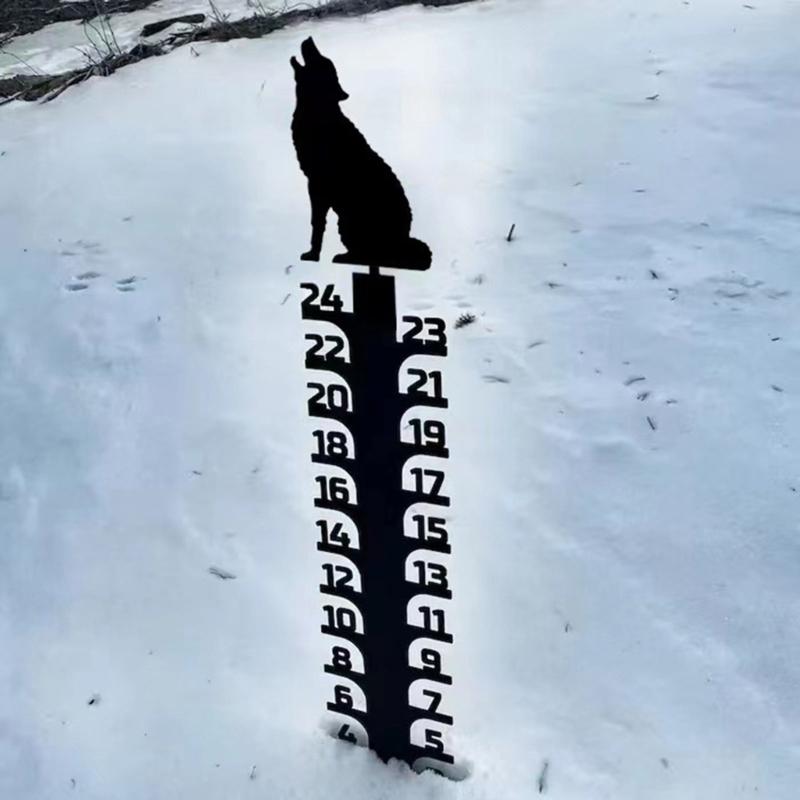 Metal Snow Measuring Ruler Wrought Iron Measuring Gagdet Accessory for Indoor Winter Snowmobile Yard Supplies