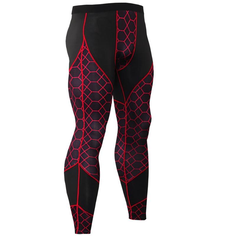 

Мужские фитнес-брюки с принтом, спортивные быстросохнущие эластичные облегающие брюки Red,3XL