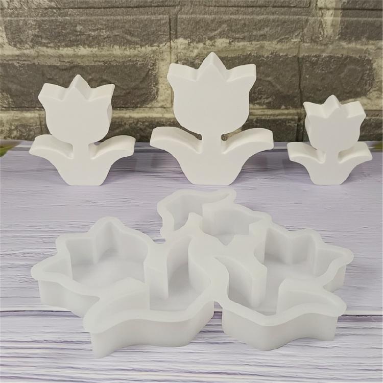 Tulips Mould Plasters Molds Flowers Molds Handmade Silicone Molds Ornament Molds Castings Molds Craft Supplies