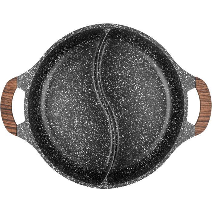 Sitram 716948 Sauteuse 2 compartimenten Ø28 cm gietaluminium anti-aanbaksteen-effect zonder PFOA, inductie