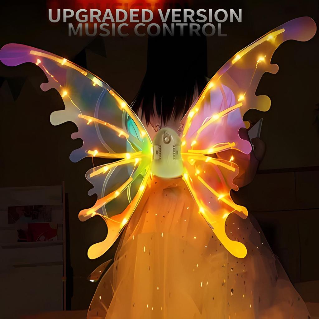 Luminous Butterfly Fairy Wings Toy for Girls - Musical Angel Props, Perfect Christmas Gift