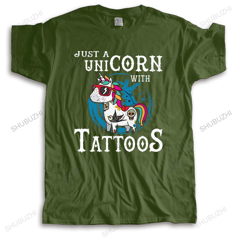 Cotton Summer Vintage Tshirt Unisex Crew Neck Funny Tops Just A Uni Corn Tattoos Bigger Size Homme Brand Tshirt Unisex Teeshirt