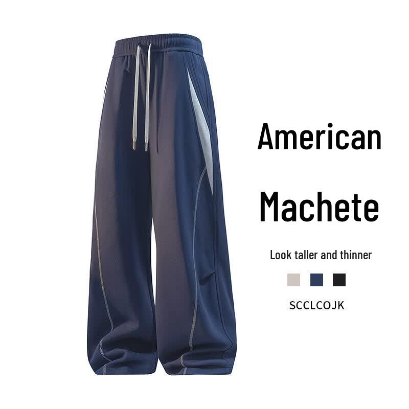 MEDE Men s Color Block Straight Leg Loose Casual Pants 3XL