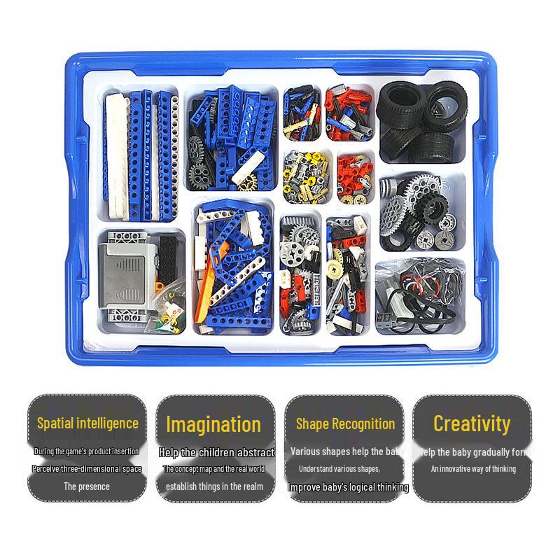 Educational Gear Mechanical Electric Robot: Lego-Compatible Screenless Programming Building Blocks
