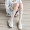 Japanese Style Hollow OutjkWomen's Calf Socks Spring Summer Lace Bowknot Socks Trendy Personality Fishnet Mid-Calf Stockin