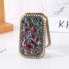 Square Compact Pocket Mirror Retro Double Sided Mirror Portable Peacock Makeup Mirror  Beauty