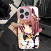 Nekopara Azuki Phone Case for iPhone 17 16 15 14 13 12 11 X XR XS Air Pro Max Plus Pink Colorful Silver Cover