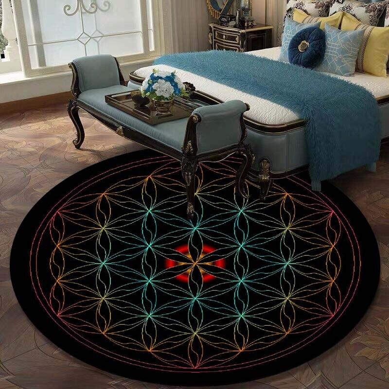 Lila Leben Blumenmuster Bereich Teppich Runde Bodenmatte Wohnzimmer Teppich Badezimmer Küche Teppich Fußmatte Bereich Teppich Küche Matte