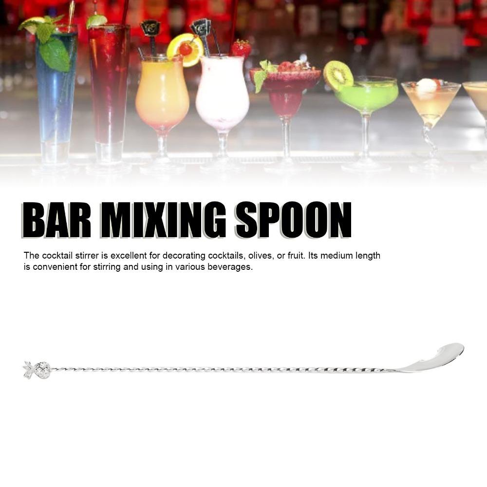 Spiral Pattern Cocktail Stirrer Spoon Stainless Steel Long Handle Bar Spoon Bar Mixing Spoon Home